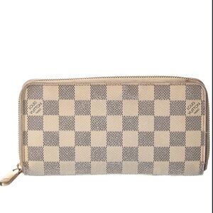 Louis Vuitton Damier Azur Zip-Around Wallet in Light Beige and Ivory